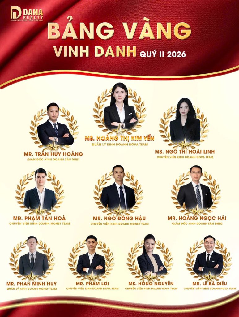 Cá nhân đạt thành tích nổi bật trong Quý II/2026 Dana Realty